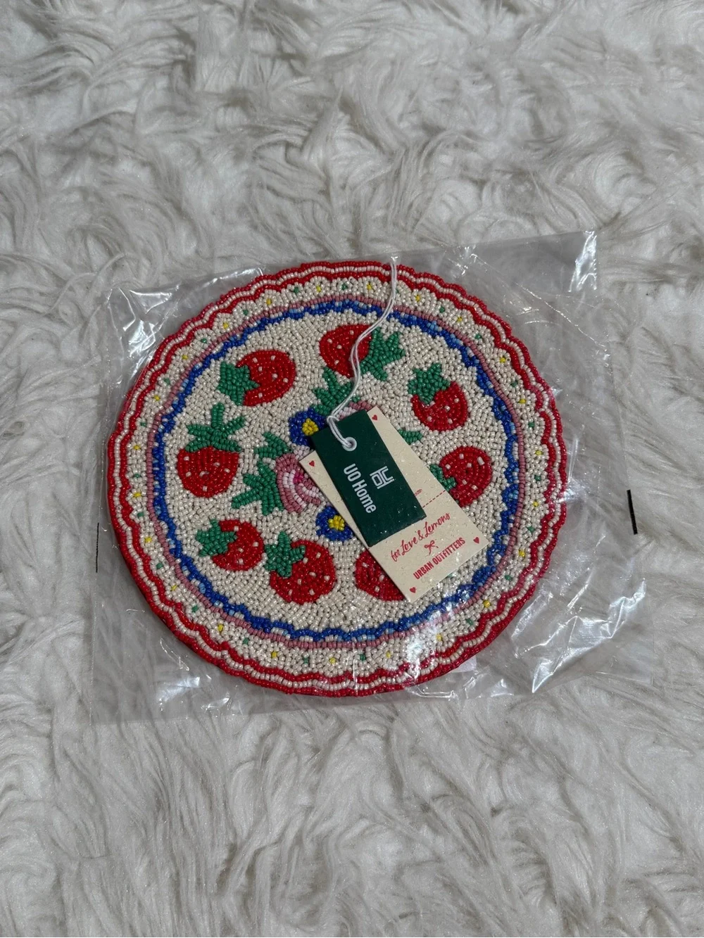 NWT For Love and Lemons Beaded Trivet Cookware Colorful Spring Summer Strawberry
